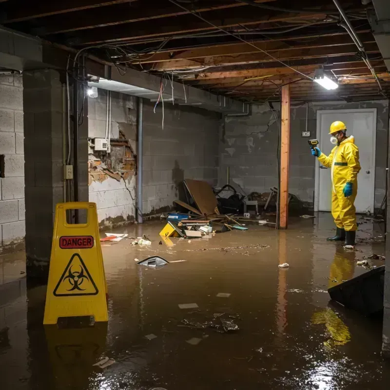 Flooded Basement Electrical Hazard in Payson, IL Property